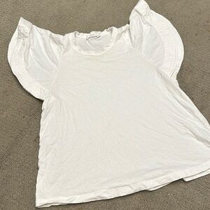 ALC white t-shirt with flounce sleeves